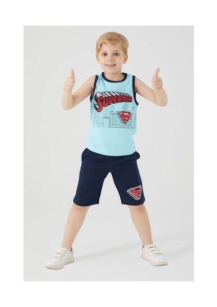 Buildings Deniz Mavisi Erkek Çocuk Bermuda Takım fırsatları