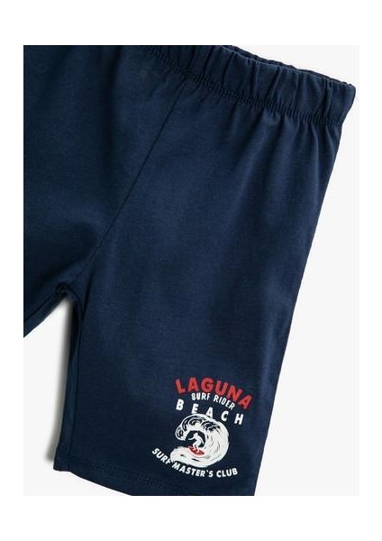 Erkek Çocuk Surf Baskılı Şort Pamuklu