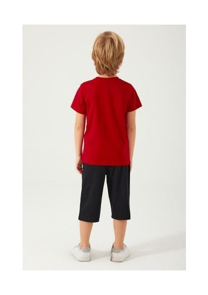 Mask Kırmızı Erkek Çocuk Kapri Takım