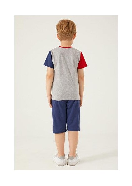 D4788-3 Erkek Çocuk Alt Üst Takım Gri Melanj