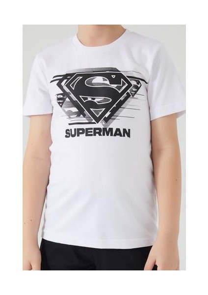 Hero Superman Beyaz Erkek Çocuk Kapri Takım indirimleri