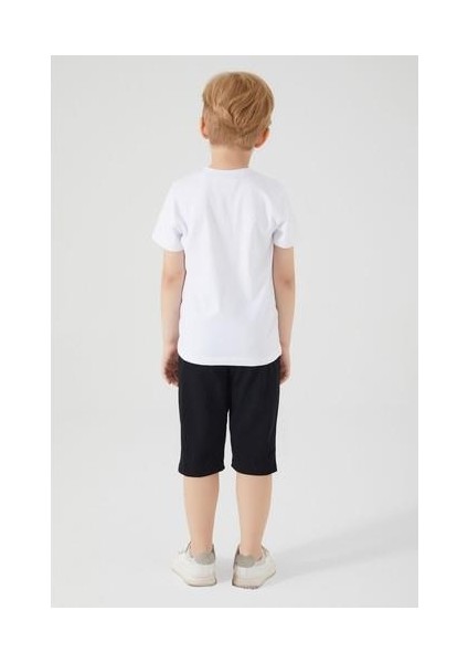 Hero Superman Beyaz Erkek Çocuk Kapri Takım