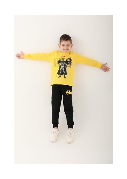 Sarı Erkek Çocuk Uzun Kol Pijama Takım