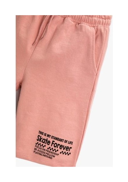 Erkek Çocuk Baskılı Şort Beli Lastikli Diz Üstü Pamuklu