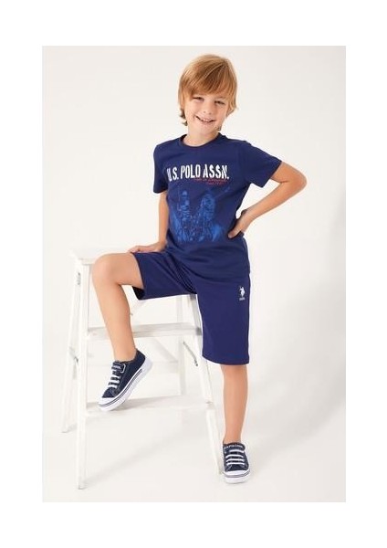 Picture Details Red Lacivert Erkek Çocuk Bermuda Takım