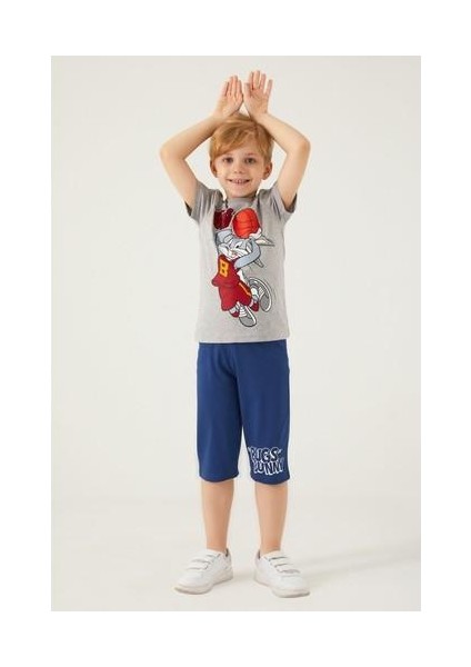 L1569-3 Erkek Çocuk Alt Üst Takım Gri Melanj