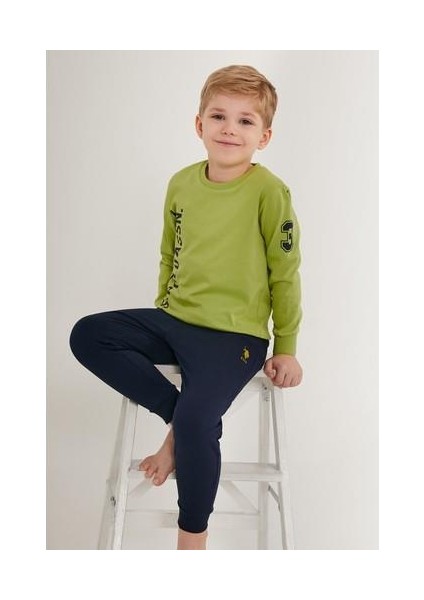 Multicolored Yeşil Erkek Çocuk Uzun Kol Pijama Takım