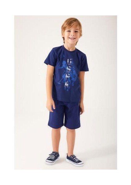 Color Painting Lacivert Erkek Çocuk Bermuda Takım