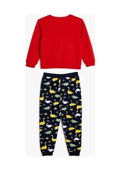 Baskılı Kırmızı - Lacivert Erkek Eşofman Takımı 5WMB10024TK fırsatları