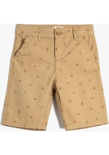 Chino Şort Baskılı Cepli Pamuklu fırsatları