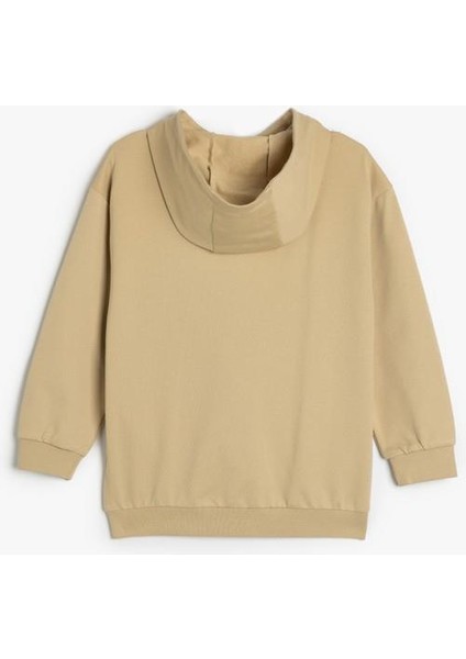 Oversize Kapşonlu Fermuarlı Sweatshirt Cepli Uzun Kollu Pamuklu Şardonlu indirimleri