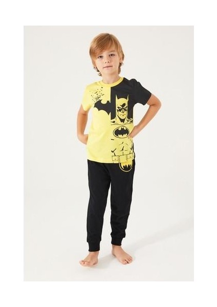 Yellow Batman Sarı Erkek Çocuk Kısa Kol Pijama Takım fırsatları
