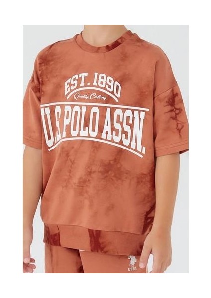 Written In White Bold Kahverengi Erkek Çocuk Bermuda Takım