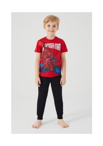 The Flying Hero Kırmızı Erkek Çocuk Kısa Kol Pijama Takım fırsatları