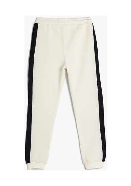 Jogger Eşofman Altı Beli Bağlamalı Cepli Renk Bloklu Dikiş Detaylı indirimleri