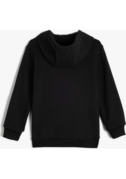 Sweatshirt Fermuarlı Kapşonlu Basic Kanguru Cepli fırsatları