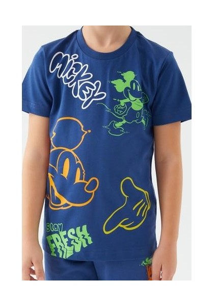 D4789-3 Erkek Çocuk Alt Üst Takım Gece Mavisi