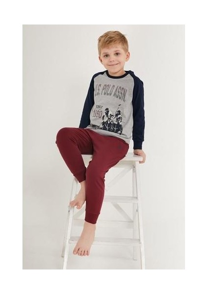 Cute Gri Erkek Çocuk Uzun Kol Pijama Takım