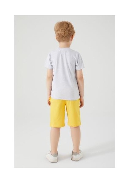 The Flying Hero Batman Koyu Gri Melanj Erkek Çocuk Bermuda Takım