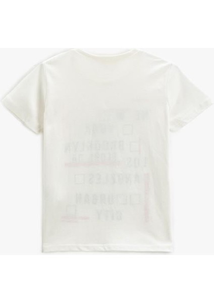 Baskılı Tişört Kısa Kollu Bisiklet Yaka Pamuklu