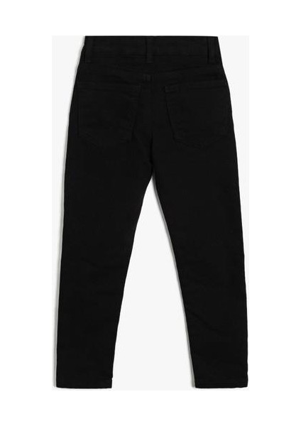 Normal Bel Siyah Erkek Denim Pantolon 5WKB40025TD fırsatları