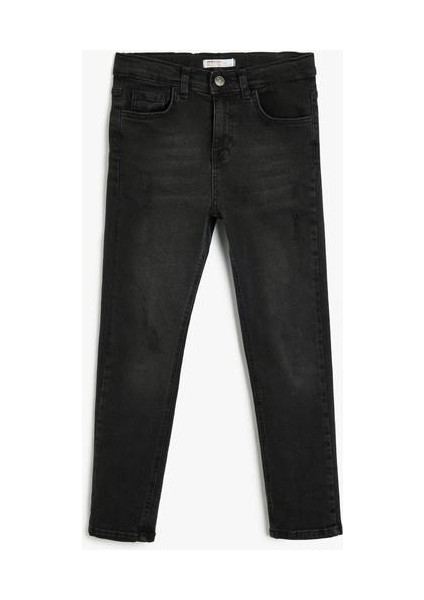 Kot Pantolon Ayarlanabilir Lastikli Pamuklu - Slim Jean indirimleri