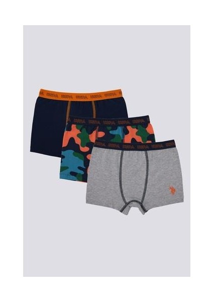 Military Detail Erkek Çocuk 3'lü Boxer