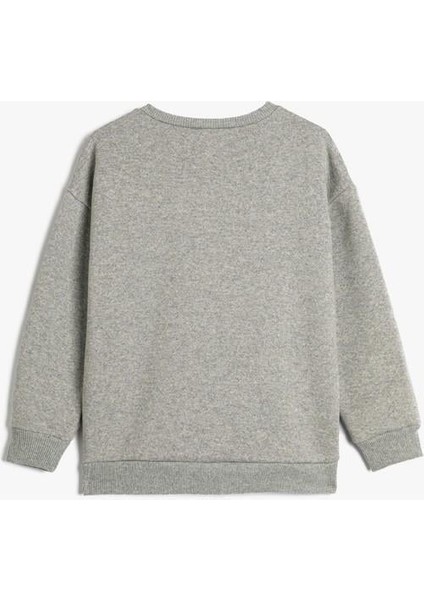 Sweatshirt Kaplan Baskılı Şardonlu Bisiklet Yaka indirimleri