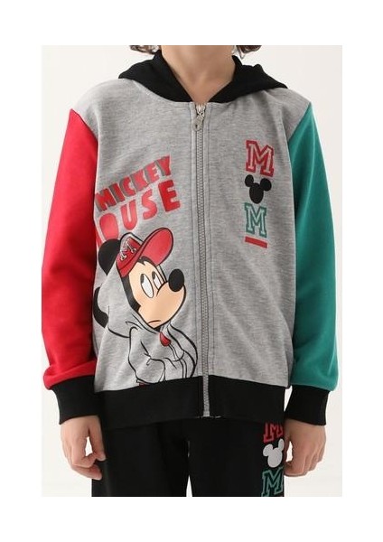 D4818-3 Erkek Çocuk Eşofman Takımı Gri Melanj