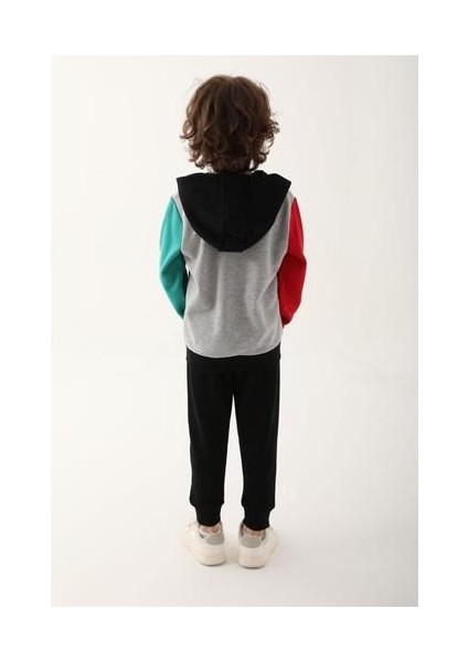 D4818-3 Erkek Çocuk Eşofman Takımı Gri Melanj