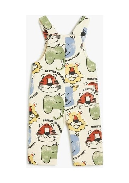 Askılı Uzun Tulum Salopet Hayvanlar Baskı Detaylı Şardonlu indirimleri