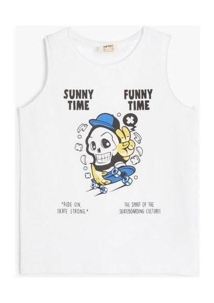 Baskılı Atlet Bisiklet Yaka Kolsuz Pamuklu fırsatları