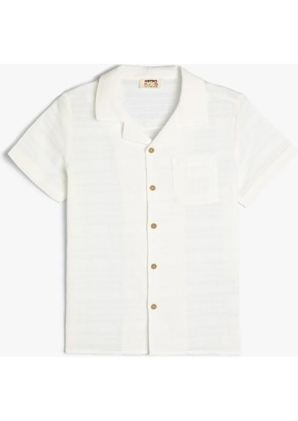 Kısa Kollu Gömlek Cep Detaylı Pamuklu fırsatları
