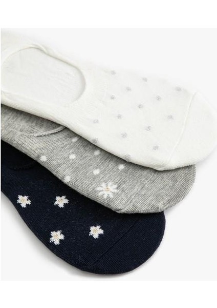 Puantiyeli Spor Çorap Seti 3'lü Çok Renkli