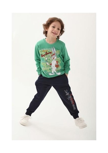 Çam Yeşili Erkek Çocuk Eşofman Takımı