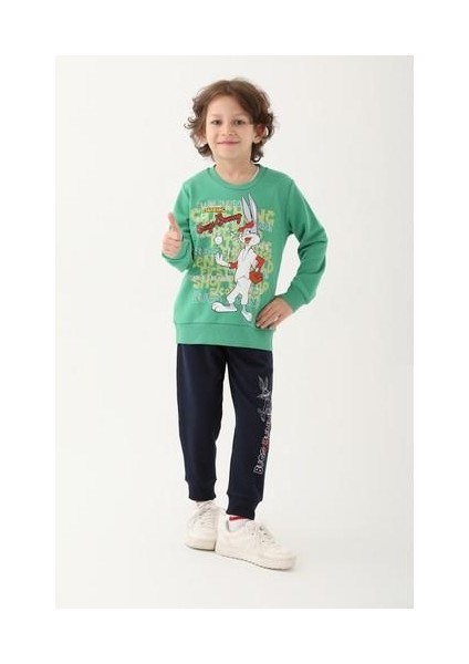 Çam Yeşili Erkek Çocuk Eşofman Takımı