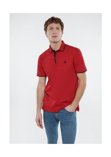 Yaka Detaylı Kırmızı Polo Tişört 062373-28441