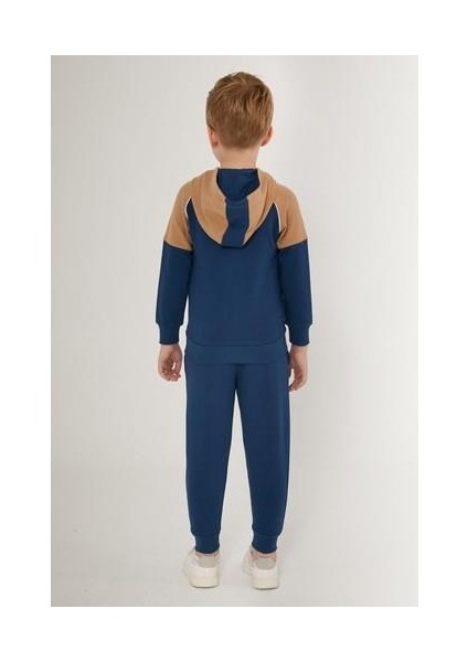 Zipper Koyu Mavi Erkek Çocuk Eşofman Takımı