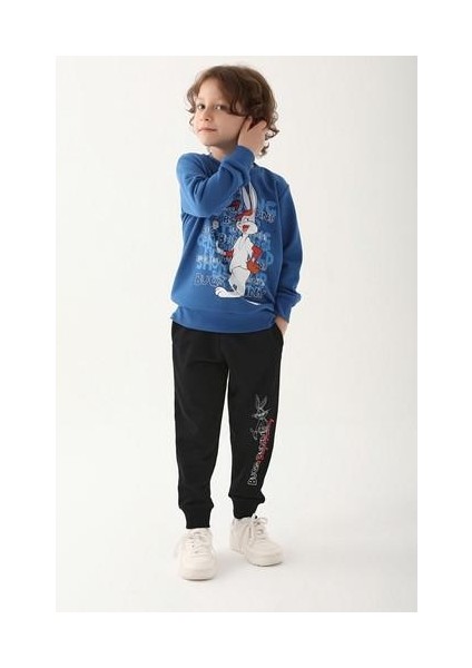 Saks Mavi Erkek Çocuk Eşofman Takımı