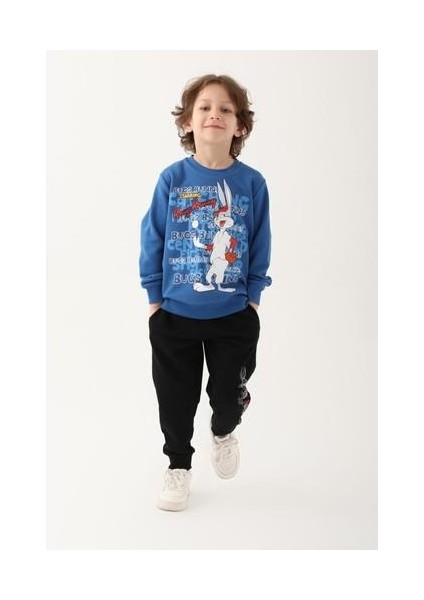 Saks Mavi Erkek Çocuk Eşofman Takımı