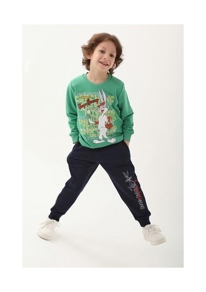 Çam Yeşili Erkek Çocuk Eşofman Takımı