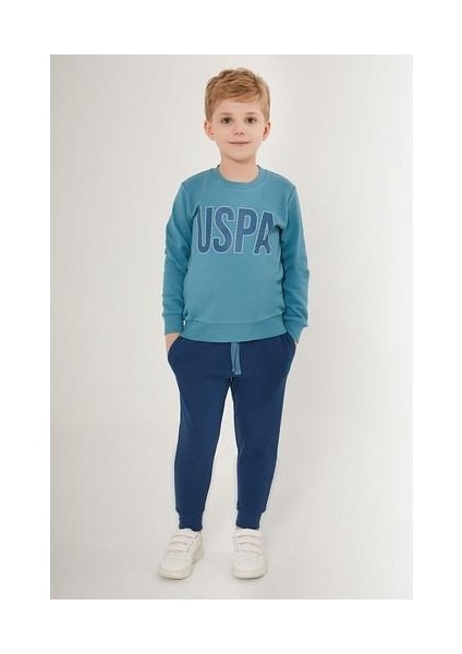 Strip Mavi Erkek Çocuk Eşofman Takımı