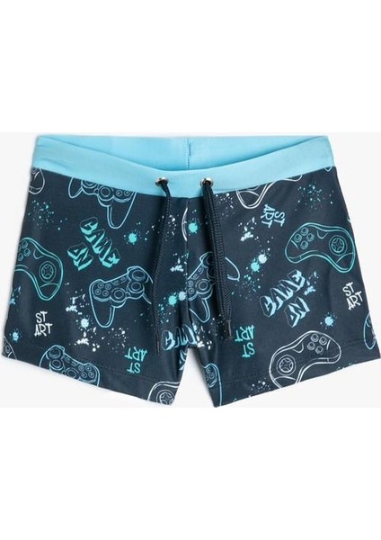 Mayo Köpekbalığı Baskılı Oyun Temalı Beli Bağlamalı fırsatları