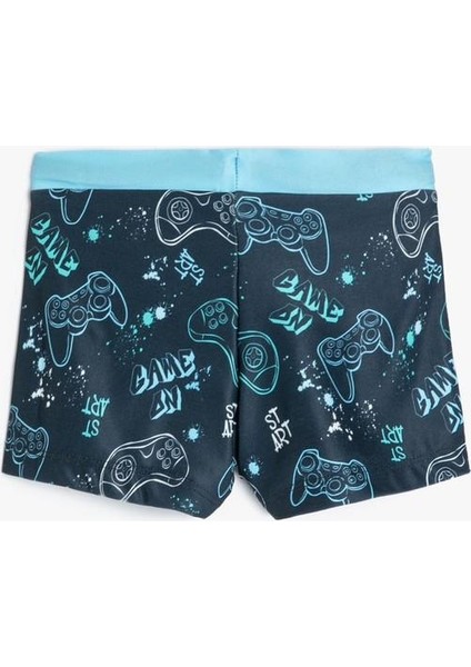 Mayo Köpekbalığı Baskılı Oyun Temalı Beli Bağlamalı indirimleri