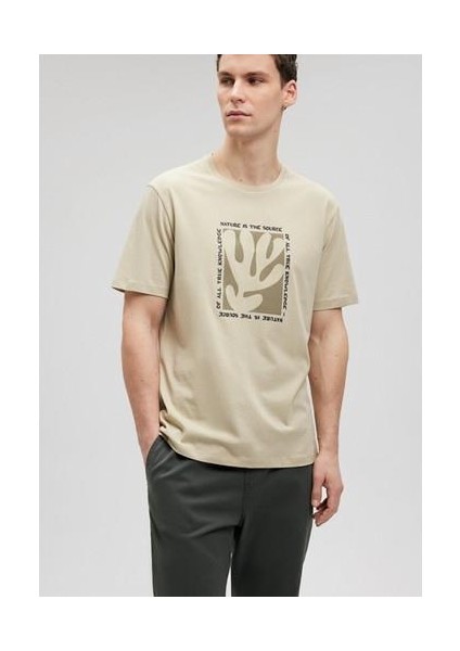 Baskılı Erkek Bej Tişört - M0612033-70186 indirimleri