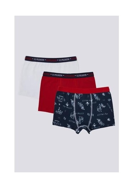 Stripe Detail Lacivert Erkek Çocuk 3'lü Boxer indirimleri