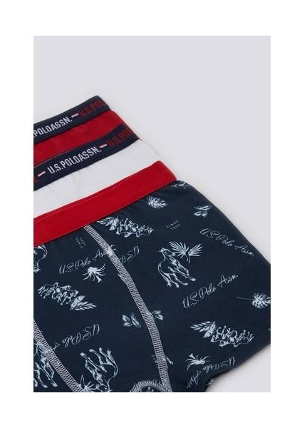 Stripe Detail Lacivert Erkek Çocuk 3'lü Boxer