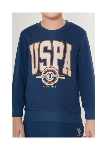 Inclined Line Koyu Mavi Erkek Çocuk Eşofman Takımı