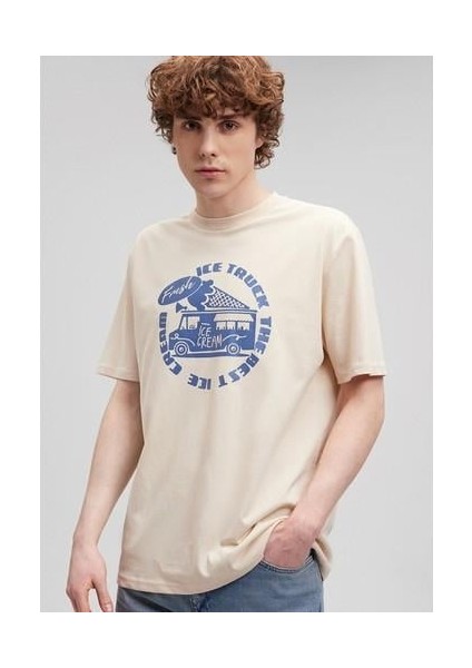 Baskılı Bej Tişört 0612136-70072