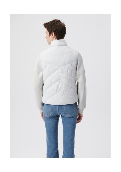 Dik Yaka Gri Şişme Yelek 1110226-83746